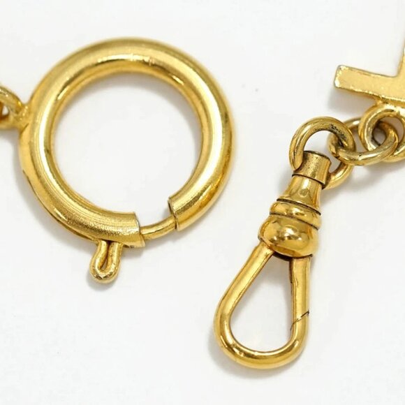 CHANEL CC Logos Link Necklace 16" Gold Tone Auth w/Box w1144-1 - Picture 5 of 7